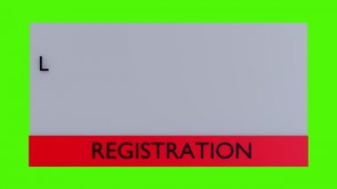 Giriş formu sayfası. canlandırılmış kayıt penceresi