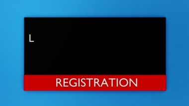 Giriş formu sayfası. canlandırılmış kayıt penceresi