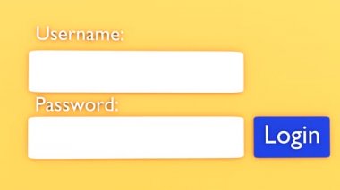 Giriş formu sayfası. canlandırılmış kayıt penceresi