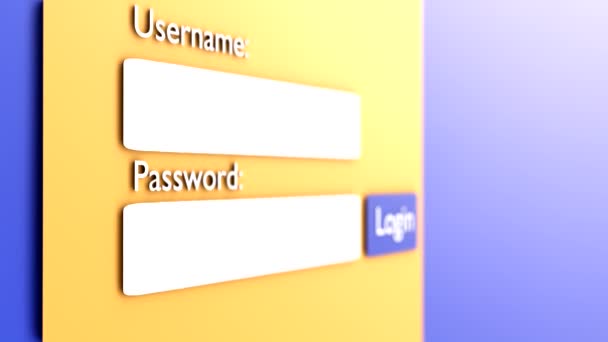 Página Del Formulario Acceso Ventana Registro Animado — Vídeo de stock