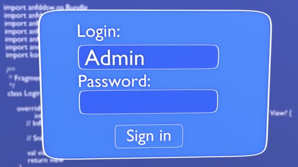 Pagina Del Modulo Accesso Finestra Registrazione Animata — Video Stock