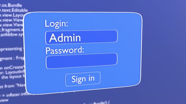 Přihlašovací Formulář Animované Registrační Okno — Stock video