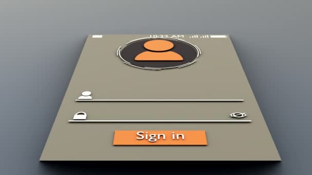 Login Form Page Animated Registration Window — Stock Video