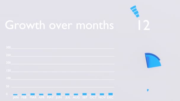Geanimeerde infographics 3d visualisatie van grafieken — Stockvideo