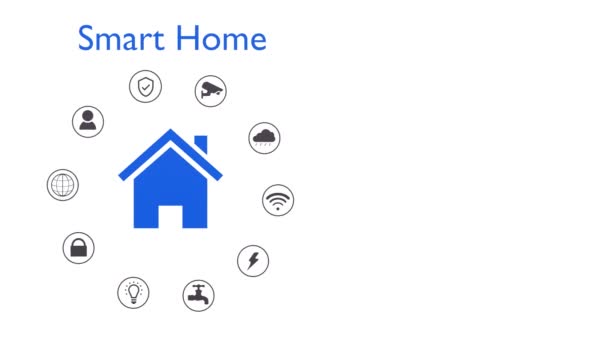 Smart Home Konzept Animation, Fernbedienung — Stockvideo