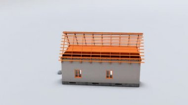 İnşaat halindeki bir evin 3D modeli