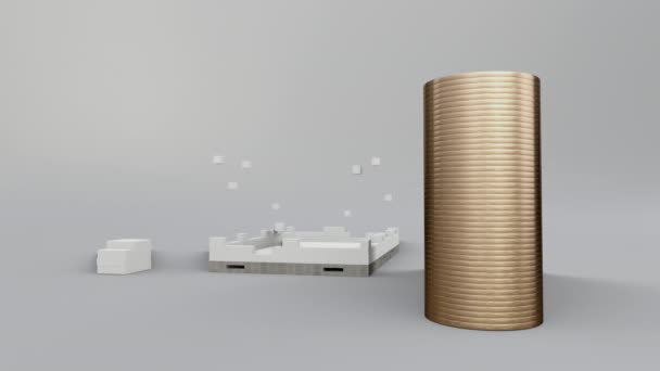 Modèle 3D d'une maison en construction — Video