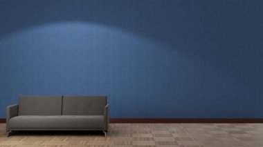 3D iç minimalizm, sandalye ve masa