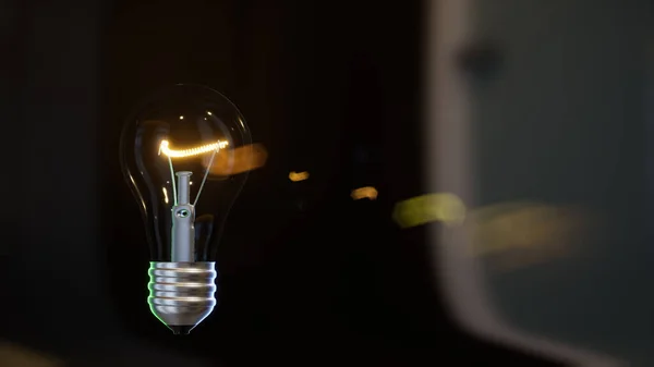 Mükemmel ampul siyah bir arkaplanda izole edilmiş.