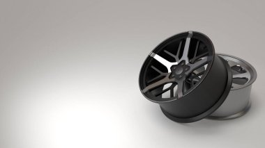 Beyaz arka planda tekerleklerin 3D animasyonu