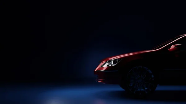 Siyah spor araba koyu arka planda