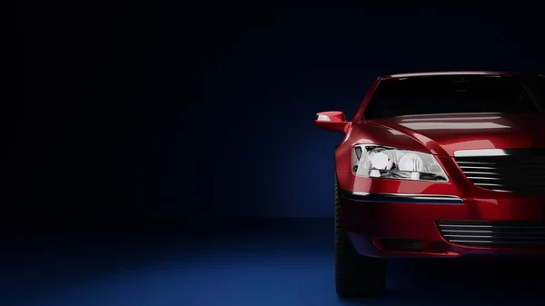 Siyah spor araba koyu arka planda