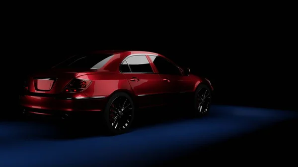 Siyah spor araba koyu arka planda