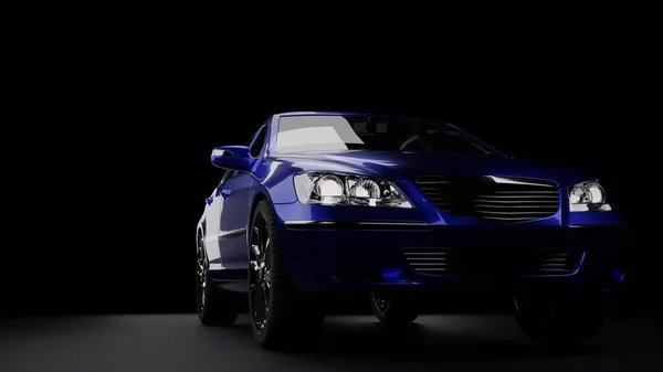 Siyah spor araba koyu arka planda