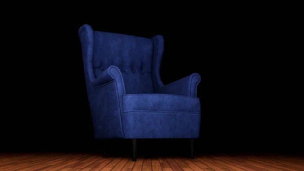 赤い壁を背景に回転する椅子の3Dモデル — ストック写真