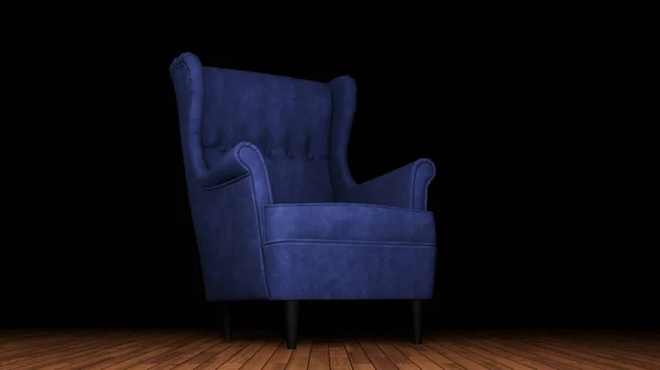 Sandalyenin 3 boyutlu modeli kırmızı bir duvarın arka planında dönüyor.