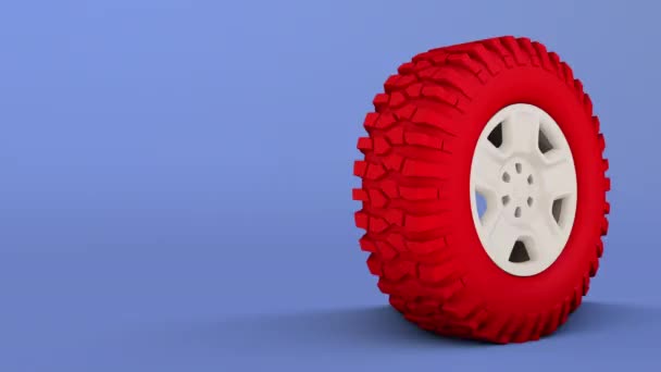 3d model of a car wheel spinning — Wideo stockowe