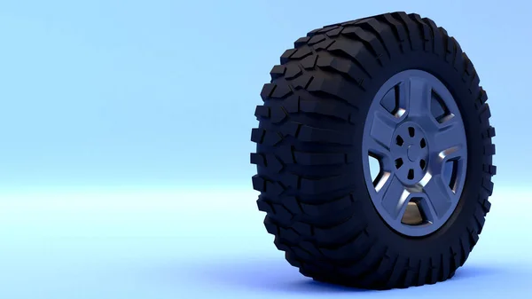3D araba tekerleği, off-road lastiği, yüksek lastik