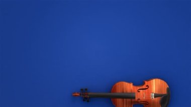 Mavi arkaplanda 3D müzik aletleri
