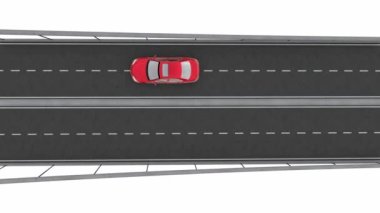 Köprüde giden bir arabanın 3D görüntüsü