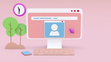 İnternet Web UI-UX tasarımı üzerinde 3D sunucu çizimi