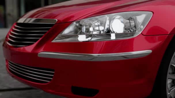3d визуализация красного автомобиля — стоковое видео