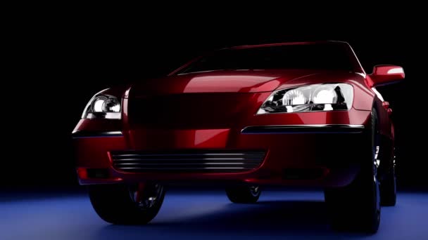 Візуалізація Червоного Автомобіля — стокове відео