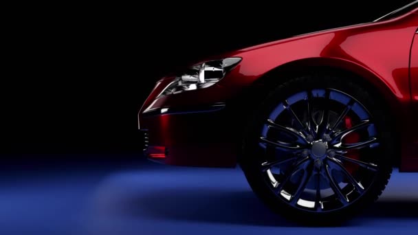 3d visualização de um carro vermelho — Vídeo de Stock