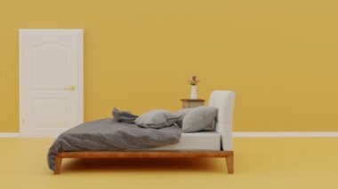 3d visualization of the door to nature in an empty room