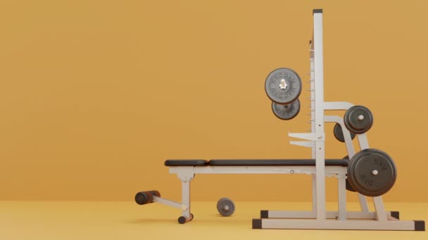 3d visualization the barbell rises and falls — Stockvideo