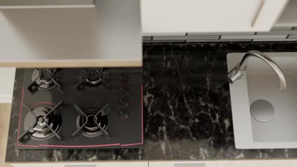 3d visualization of the kitchen — Stockvideo