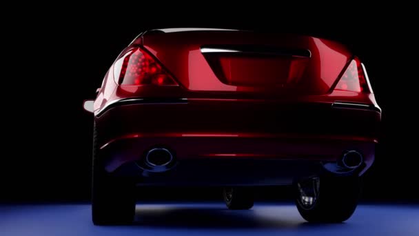 3D visualización de un coche rojo — Vídeo de stock