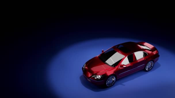 3D visualización de un coche rojo — Vídeo de stock