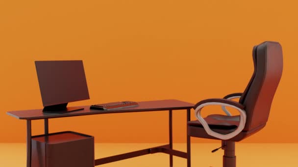 Visualisation Une Chaise Bureau Côté Bureau — Video