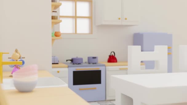 玩具厨房三维可视化 — 图库视频影像