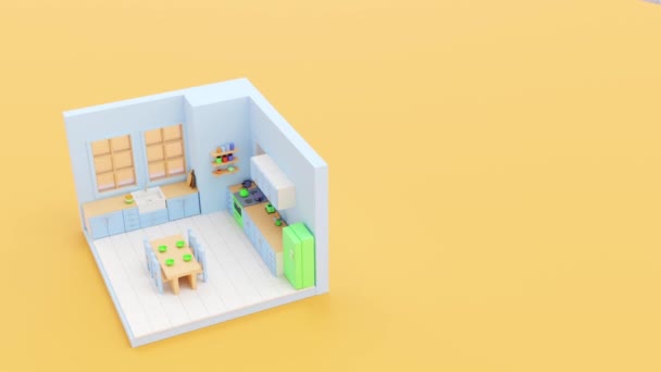 Visualization Toy Kitchen — Stock Video