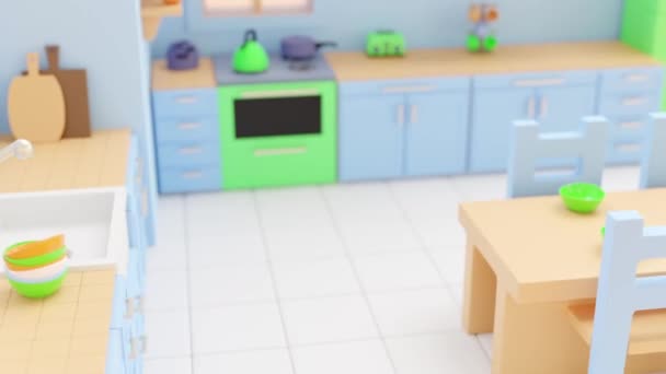 Візуалізація Іграшкової Кухні — стокове відео
