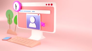 İnternet Web UI-UX tasarımı üzerinde 3D sunucu çizimi