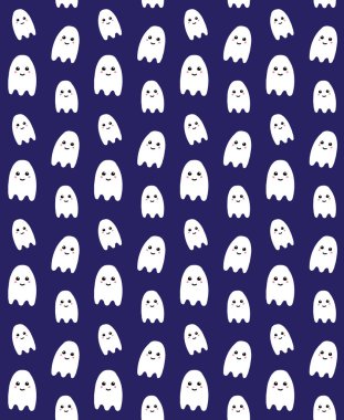 El çiziminin kusursuz çizimi. Mavi arkaplanda izole edilmiş beyaz hayalet çizimi.