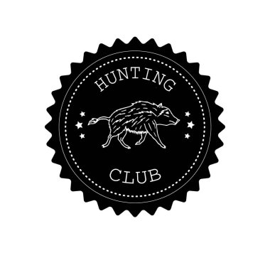 Yaban domuzlu vektör yuvarlak av logosu