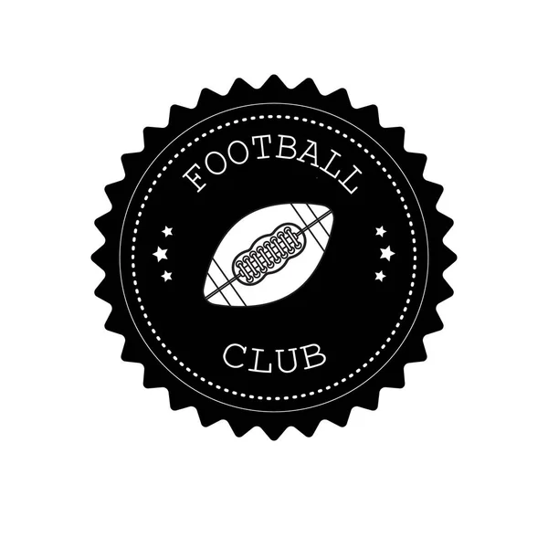 美国足球标志四周的矢量平面复古 白色背景隔离 — 图库矢量图片