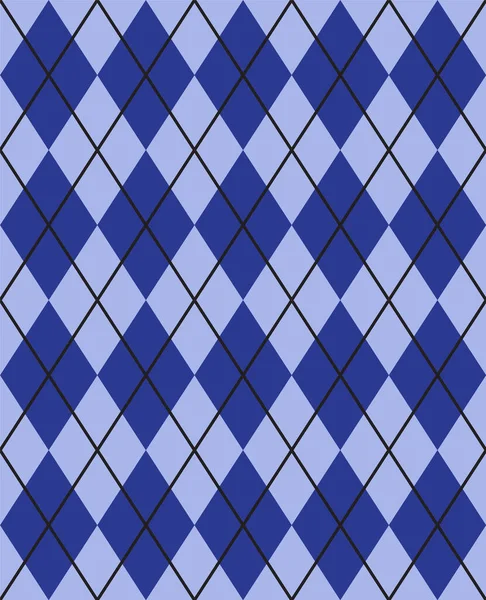 Vector Seamless Pattern Blue Flat Cartoon Rombos Plaid Check Isolated — Stock Vector