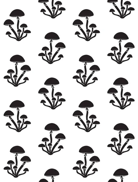Vector seamless pattern of black honey mushroom — Stock Illustration Vector seamless pattern of black honey mushroom Vector Graphics