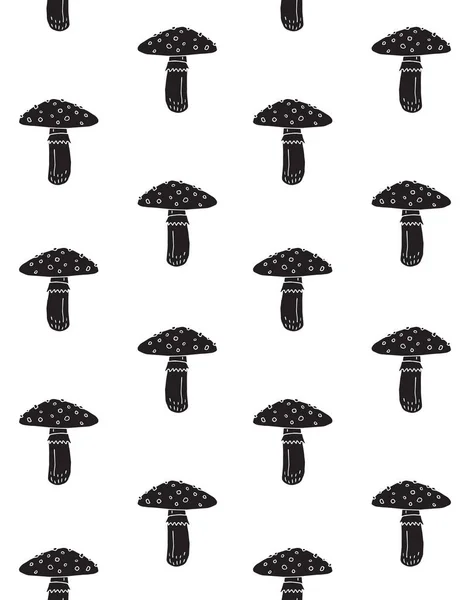 Modèle vectoriel sans couture de champignon agarique mouche — Image vectorielle