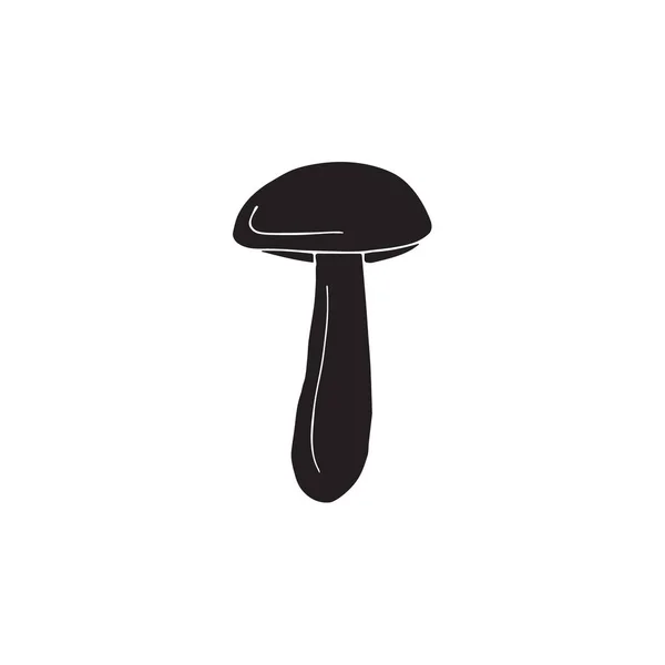 Mushroom Icon Black Style Isolated White Background Mushrooms Symbol Vector — Stock Vector