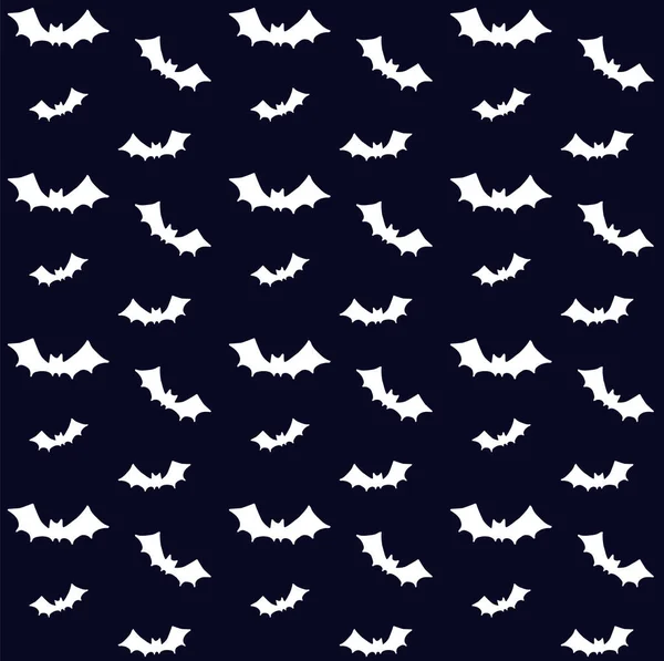 白色蝙蝠轮廓的矢量无缝图案 — 图库矢量图片