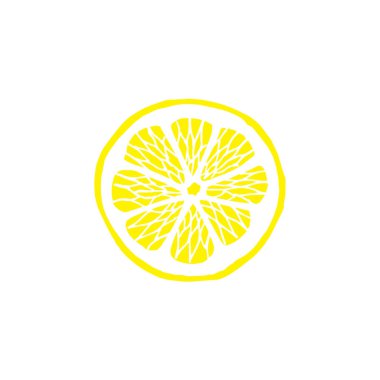 Vektör el çizimi çizimi beyaz arkaplanda izole edilmiş limon dilimi