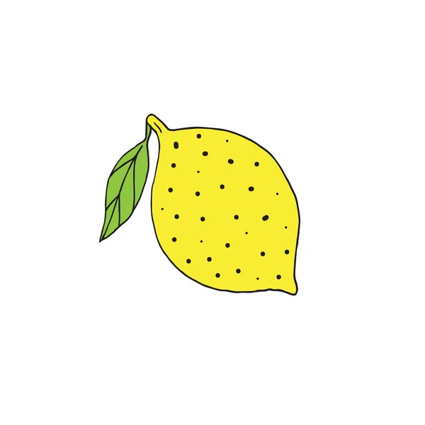 Vector Mão Desenhada Doodle Esboço Limão Isolado Fundo Branco — Vetor de Stock