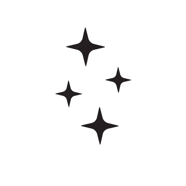 Vector Plano Negro Conjunto Estrellas Aisladas Sobre Fondo Blanco — Vector de stock