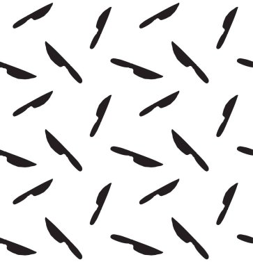 Beyaz arkaplanda izole edilmiş, el yapımı siyah bıçak silueti.